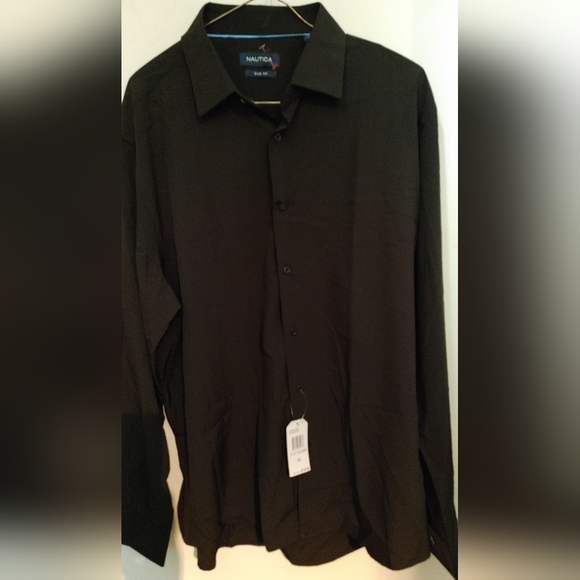 Nautica Slim Fit Black Shirt SZ.XL NWT - Picture 1 of 4